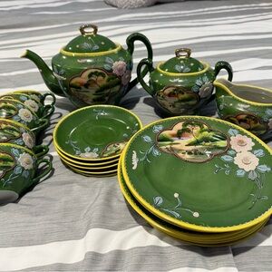 Vintage hand painted tea set
